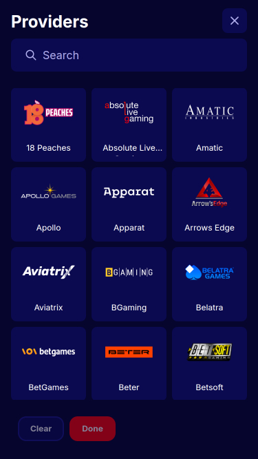 Gladiatorsbet Casino mobile game developers
