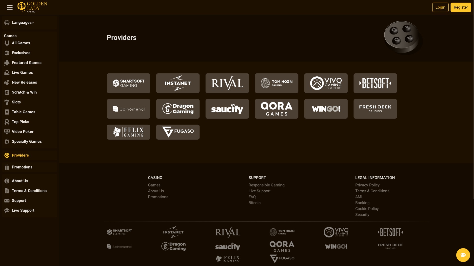 Golden Lady Casino Desktop Game Developers