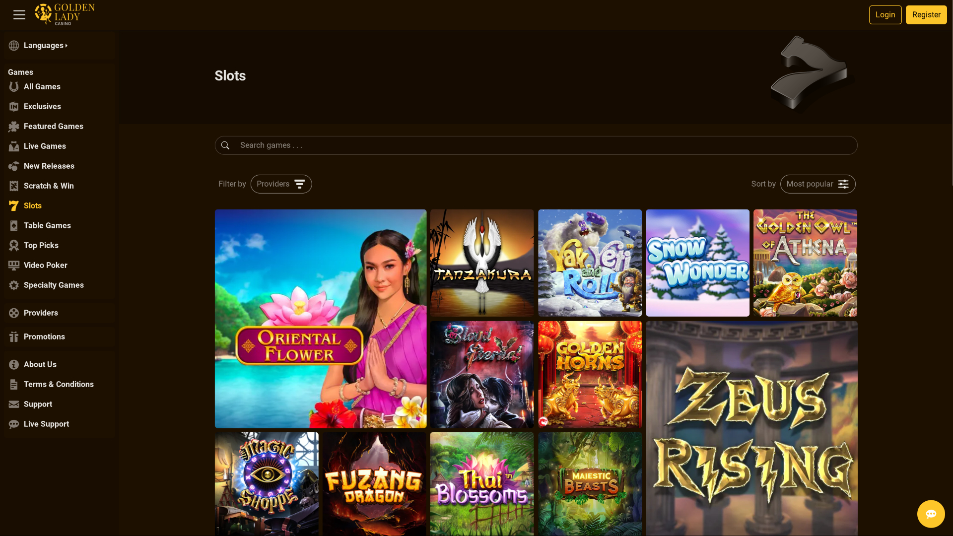 Golden Lady Casino Desktop Games