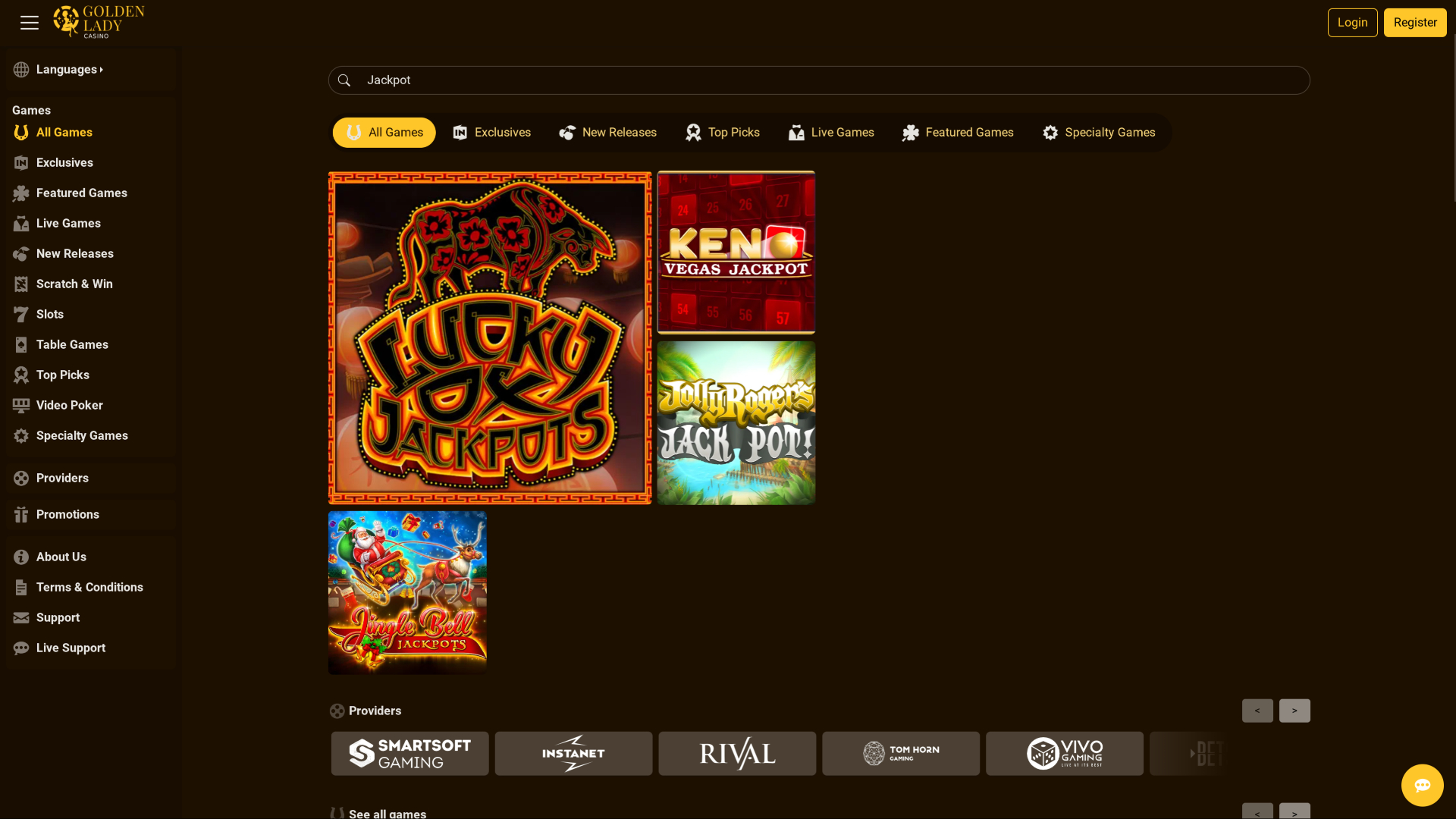 Golden Lady Casino Desktop Jackpot