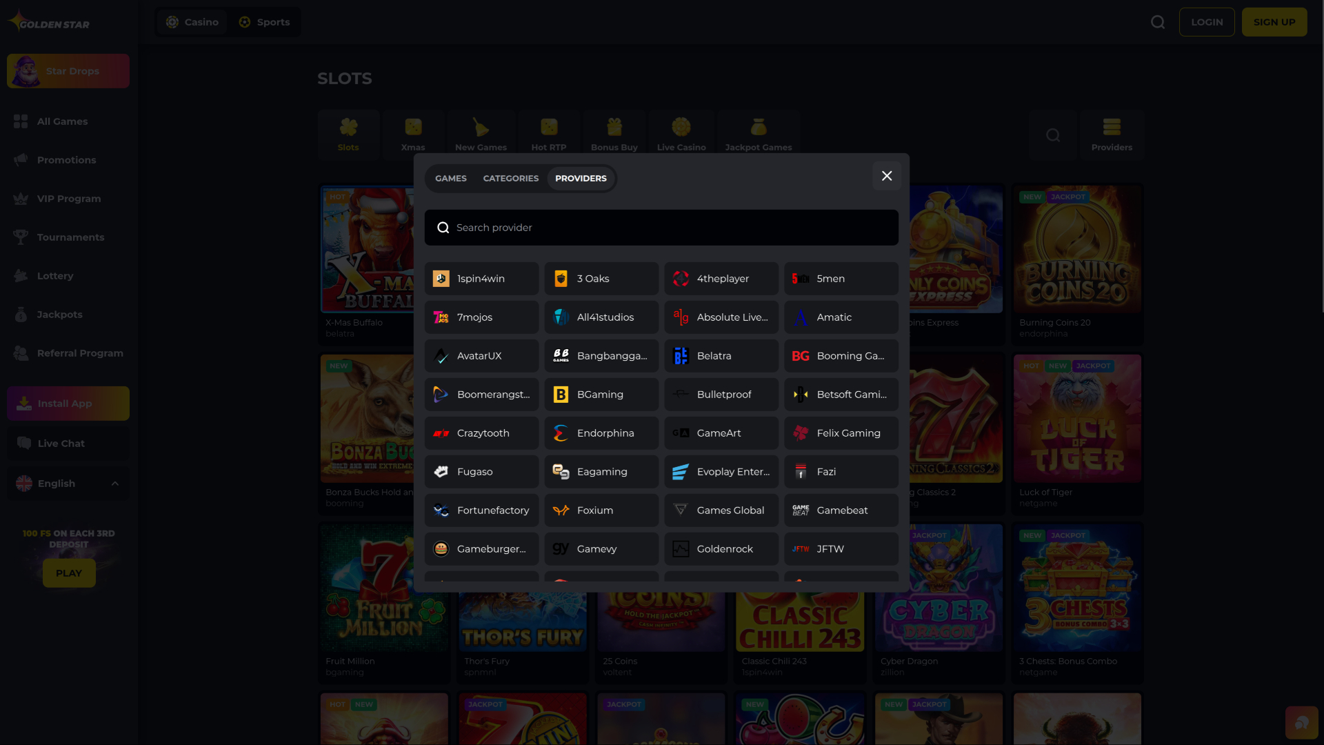 Golden Star Casino Desktop Game Developers