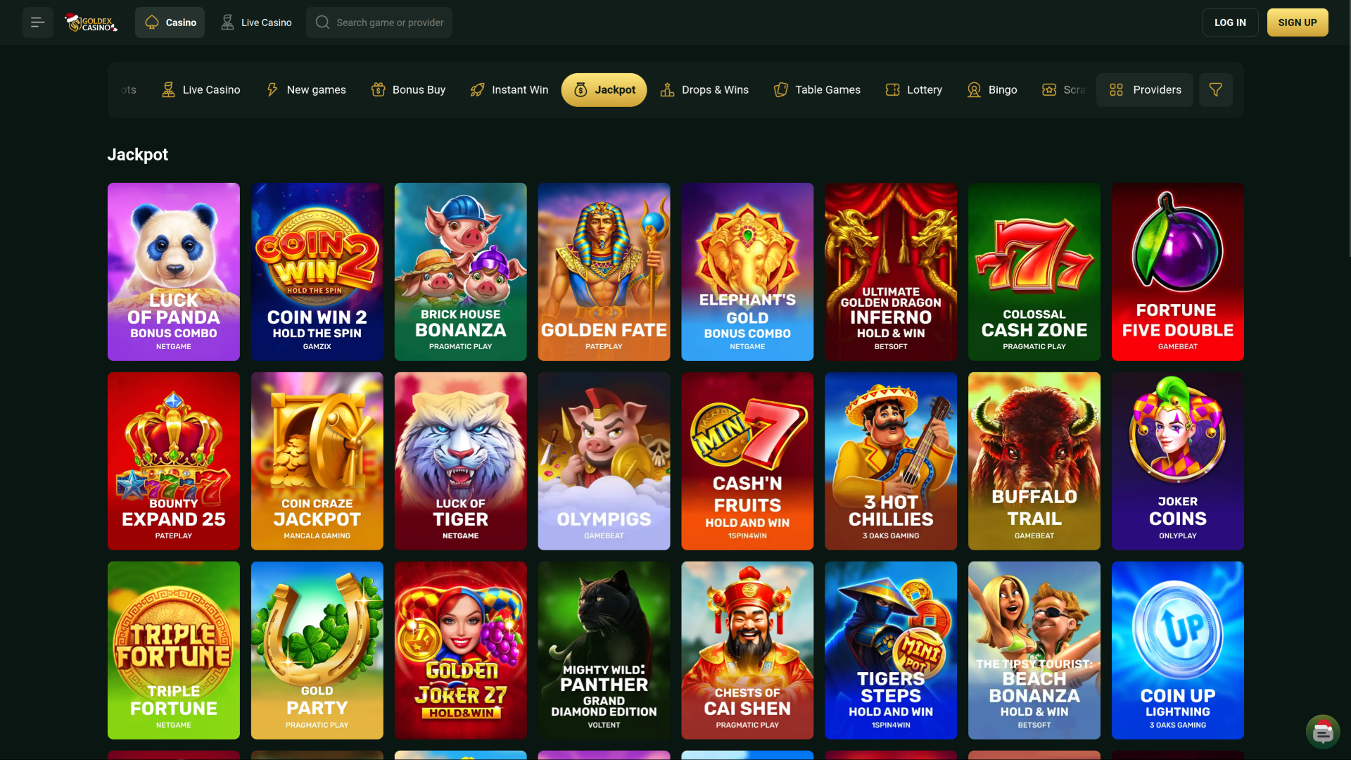 Goldex Casino Desktop Jackpot