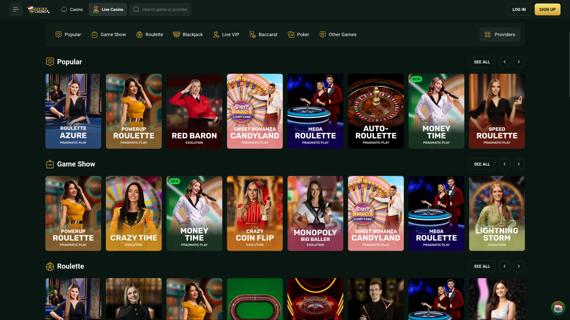 Goldex Casino Desktop Live Dealer