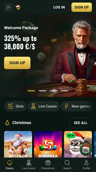 Goldex Casino Mobile Homepage