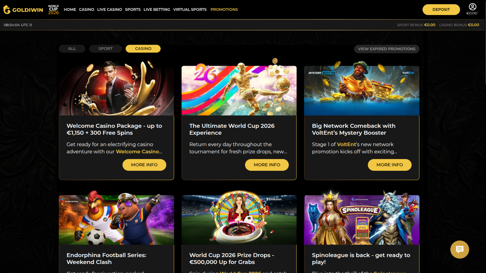 GoldiWin Casino Desktop Promotions