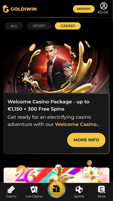GoldiWin Casino mobile Promotions