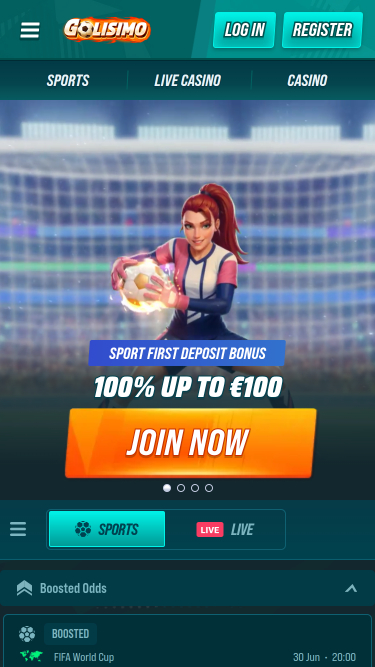 Golisima Casino Mobile Homepage