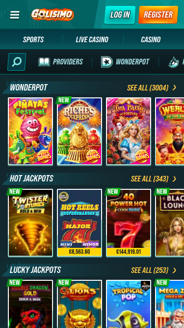 Golisima Casino mobile jackpot