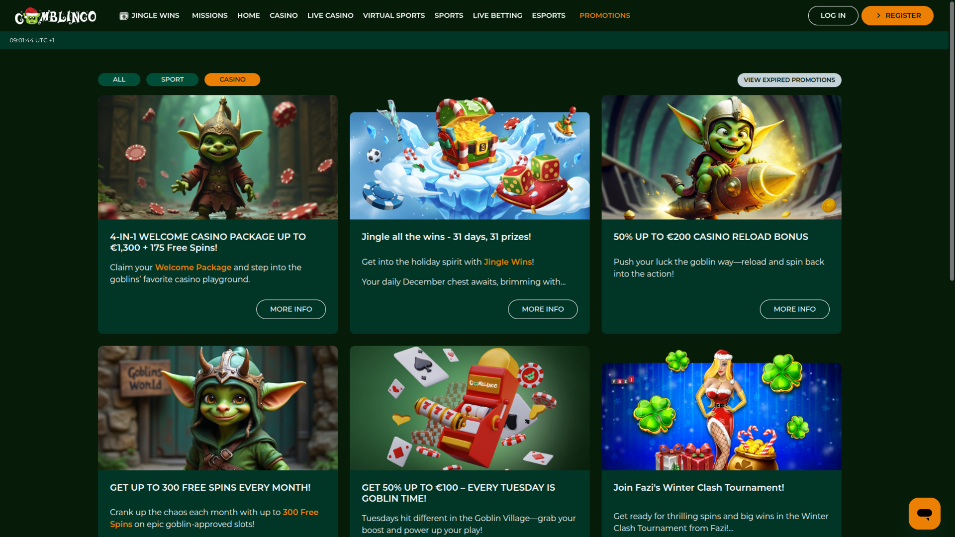 Gomblingo Casino Desktop Promotions