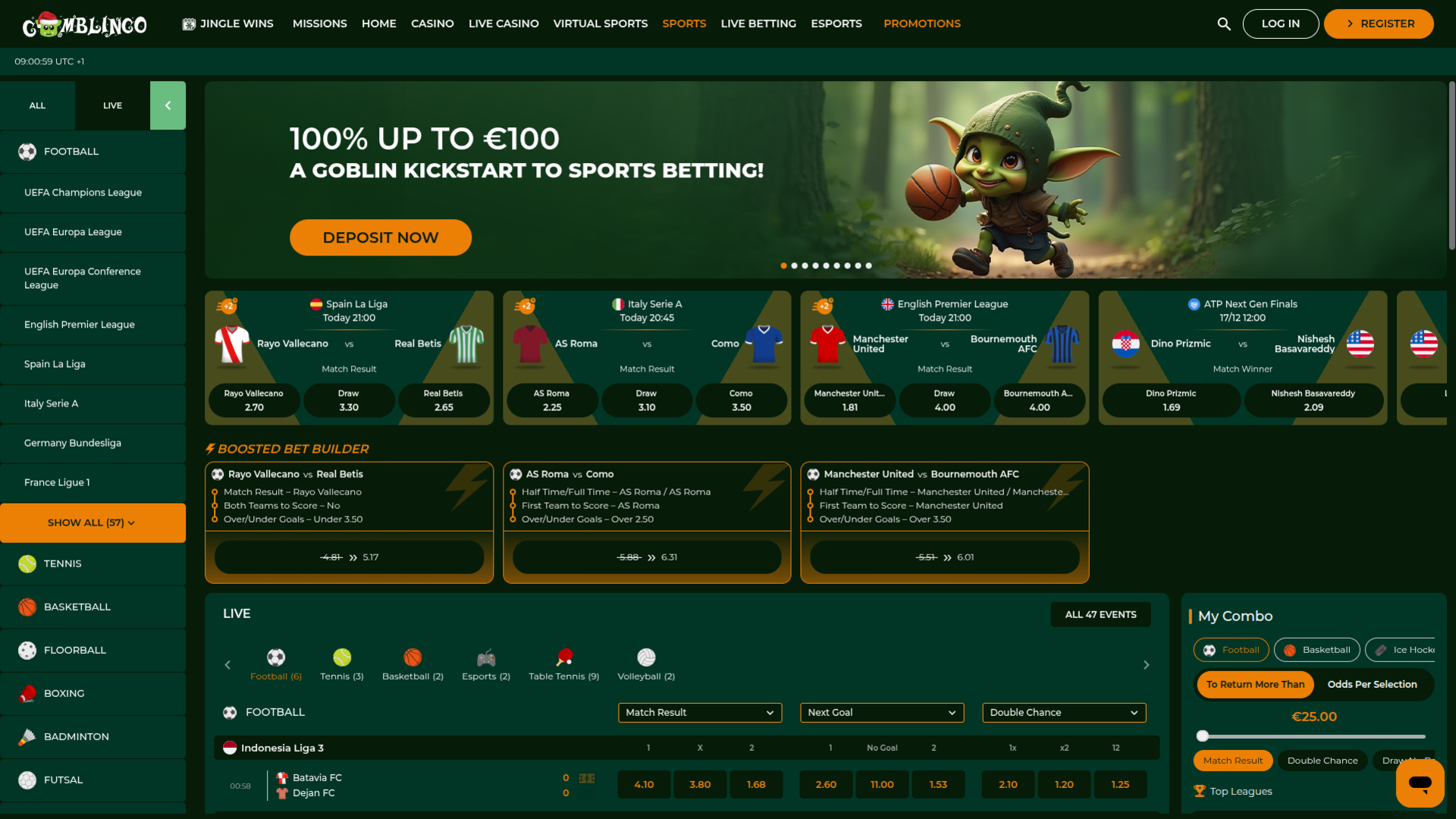 Gomblingo Casino Desktop Sports