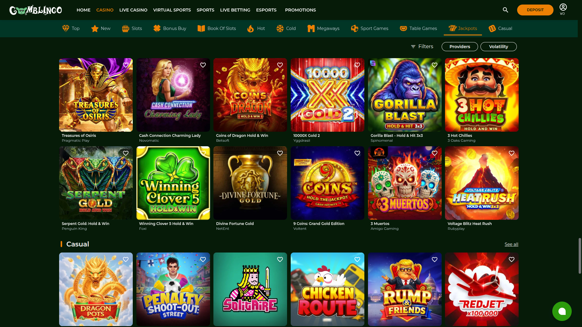 Gomblingo Casino Desktop Jackpot