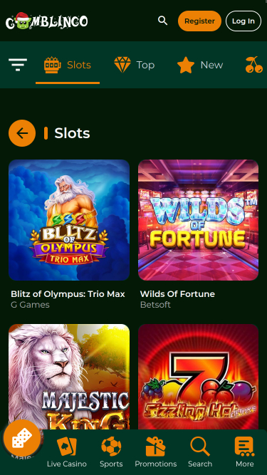 Gomblingo Casino Mobile Games