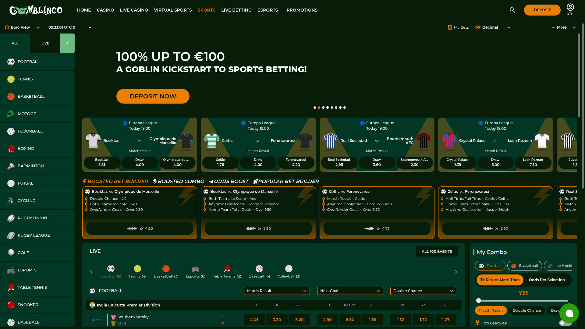 Gomblingo Casino Desktop Sports