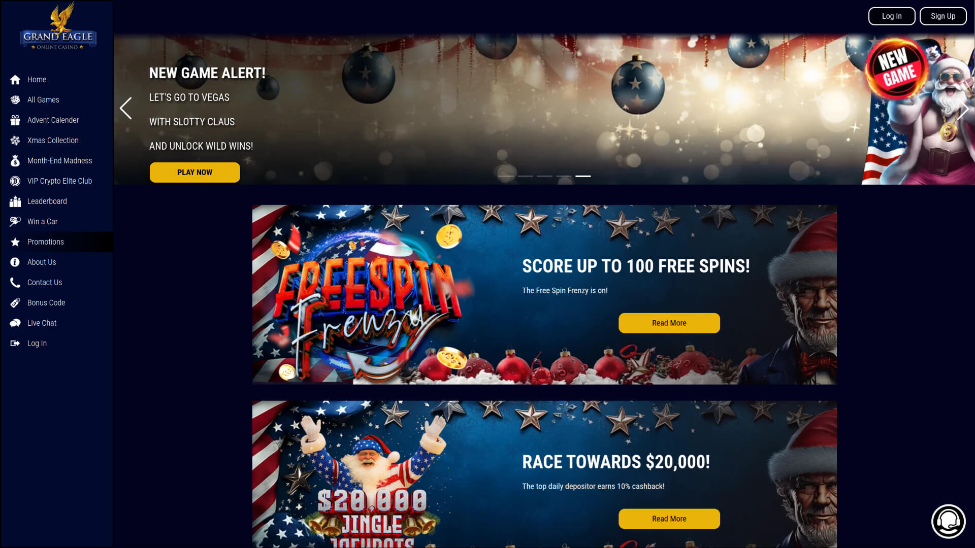Grand Eagle Casino Desktop Promotions