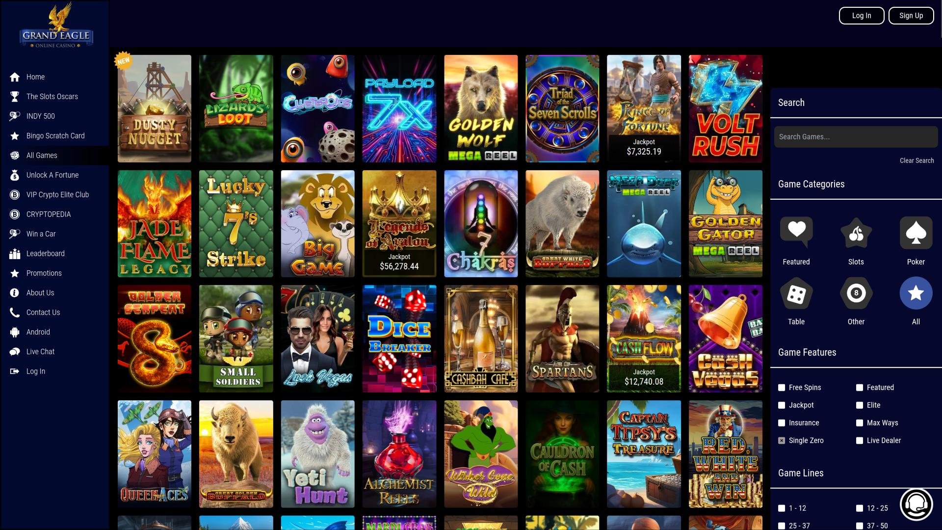 Grand Eagle Casino Desktop Games