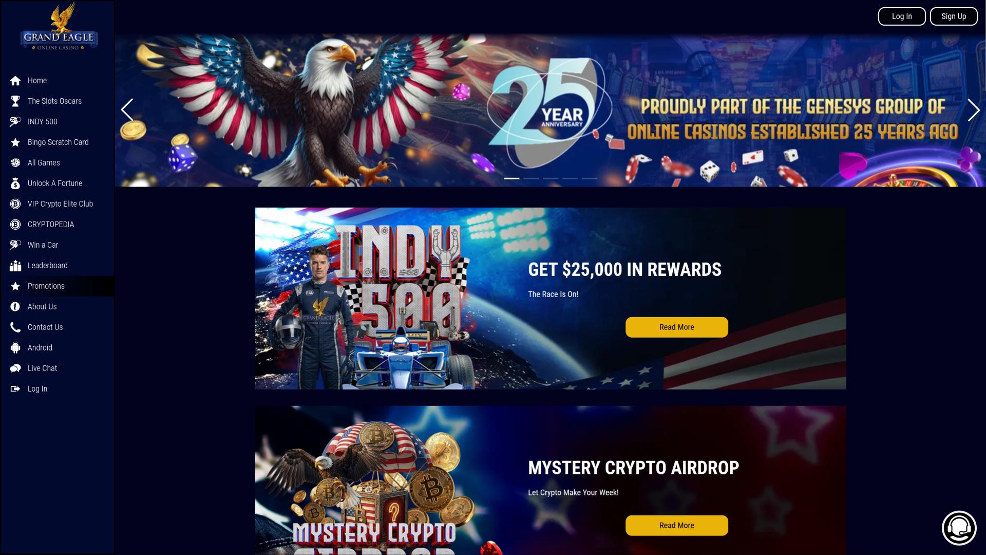 Grand Eagle Casino Desktop Promotions