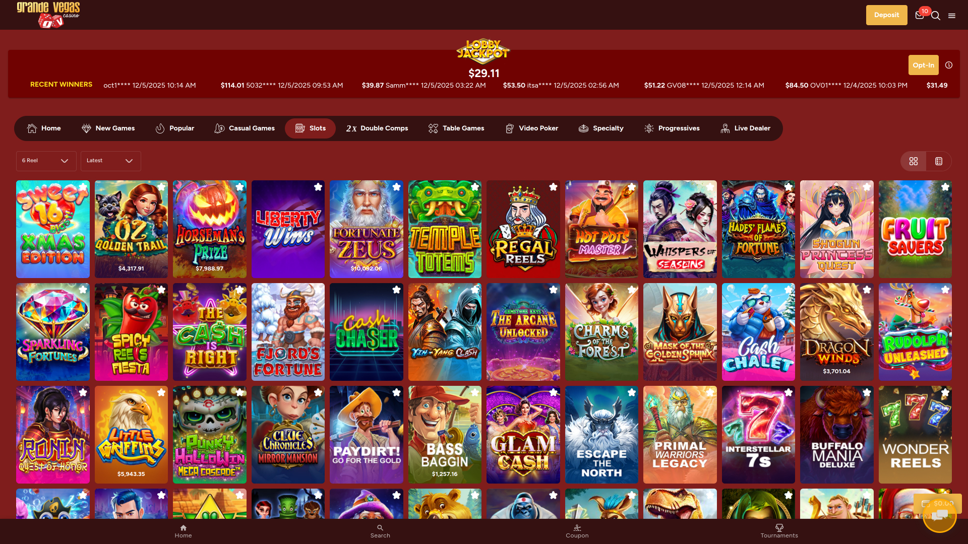 Grande Vegas Casino Desktop Games