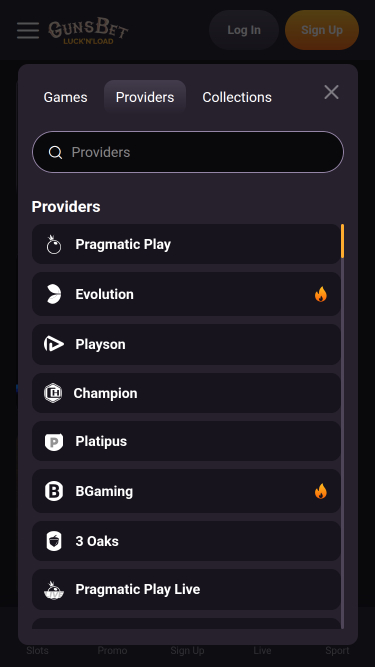 Gunsbet Casino Mobile Game Developers