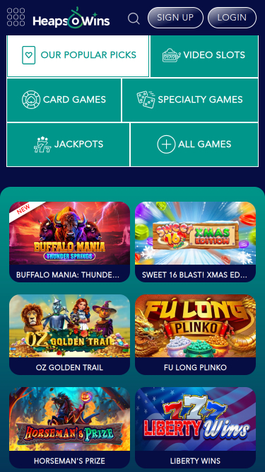 Heaps O Wins Casino Mobile Games