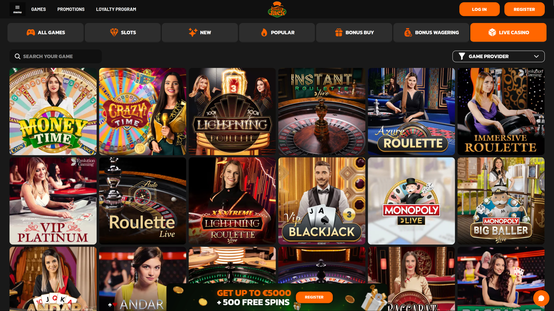 Hidden Jack Casino Desktop Live Dealer