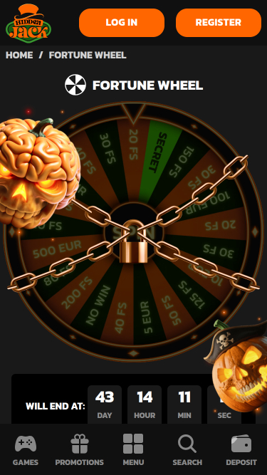 Hidden Jack Casino Mobile Fortune Wheel