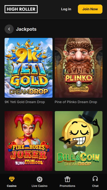 High Roller Casino Mobile Jackpot