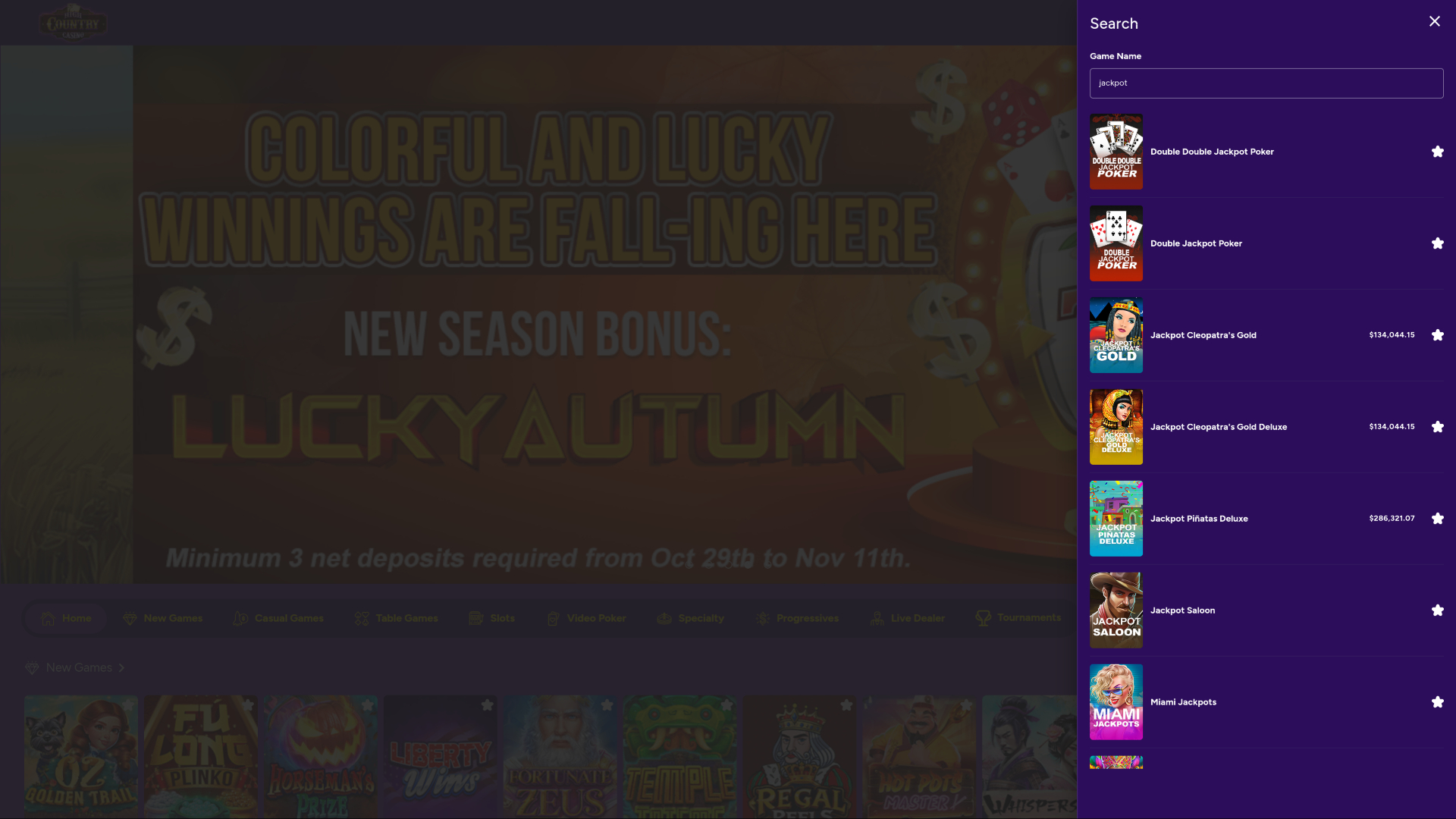 High Country Casino Desktop Jackpot