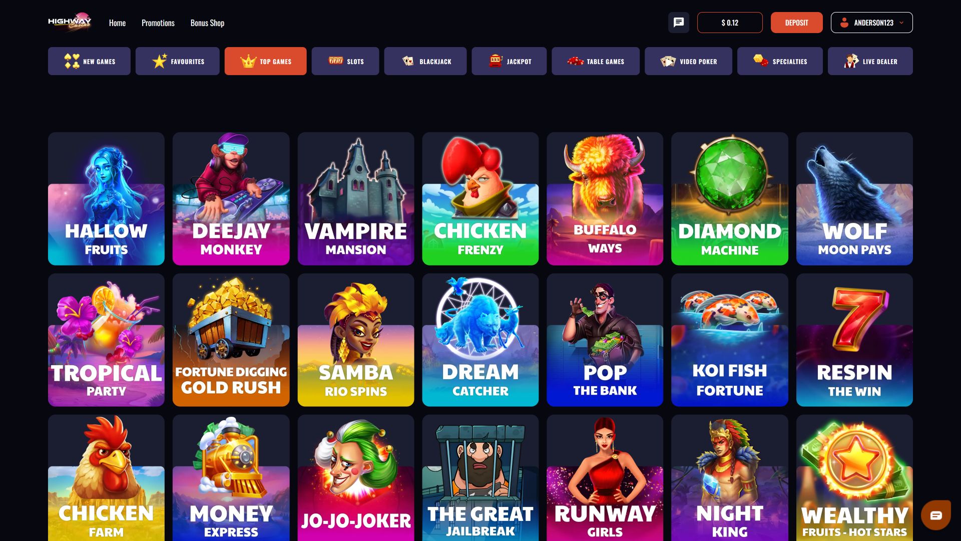 Highway Casino Desktop Image Games