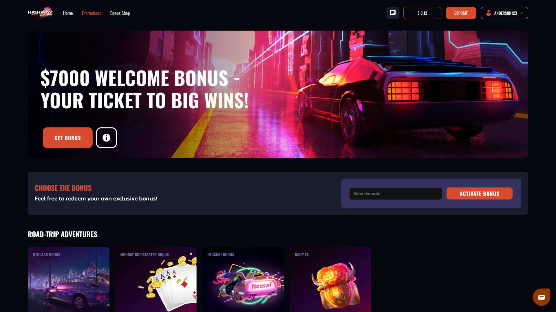 Highway Casino Desktop Image Promotions