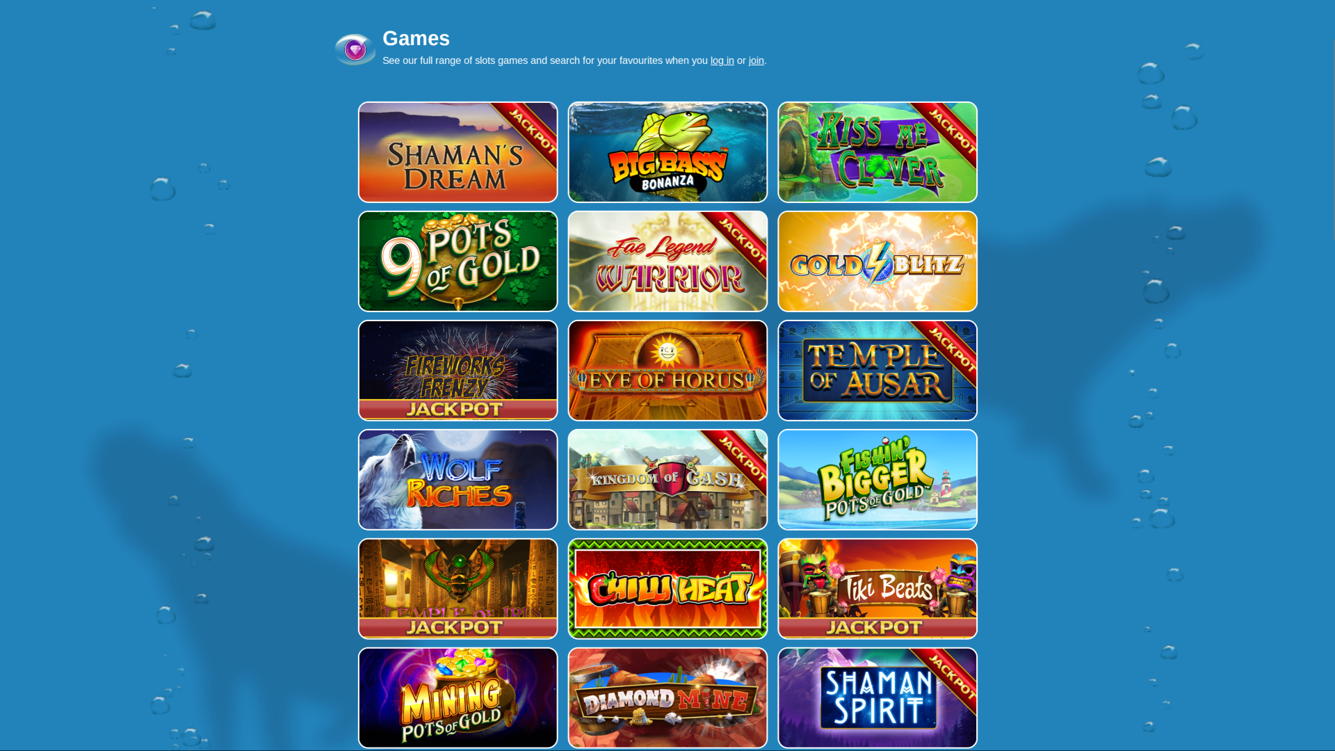 Hippo Bingo Casino Desktop Games