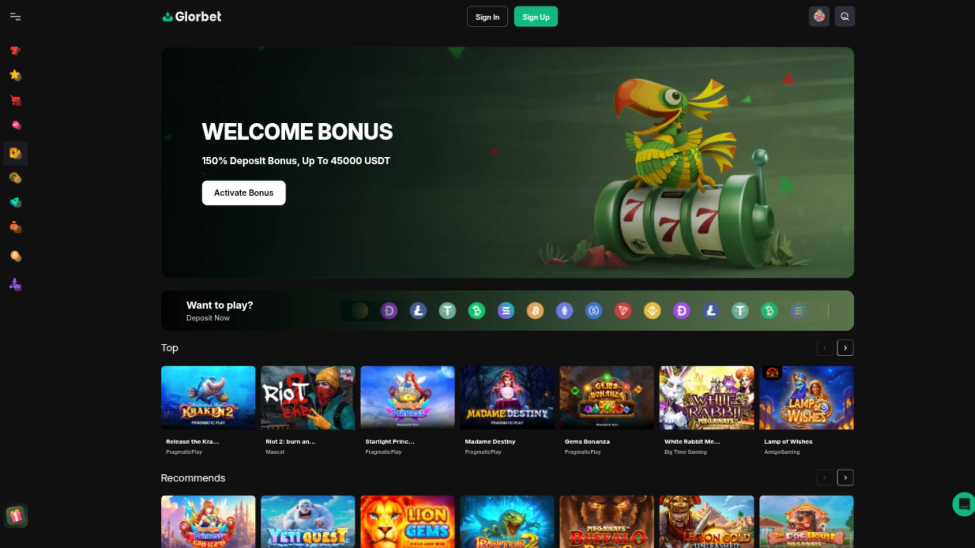 Homepage screenshot of Odin Fortune Casino 