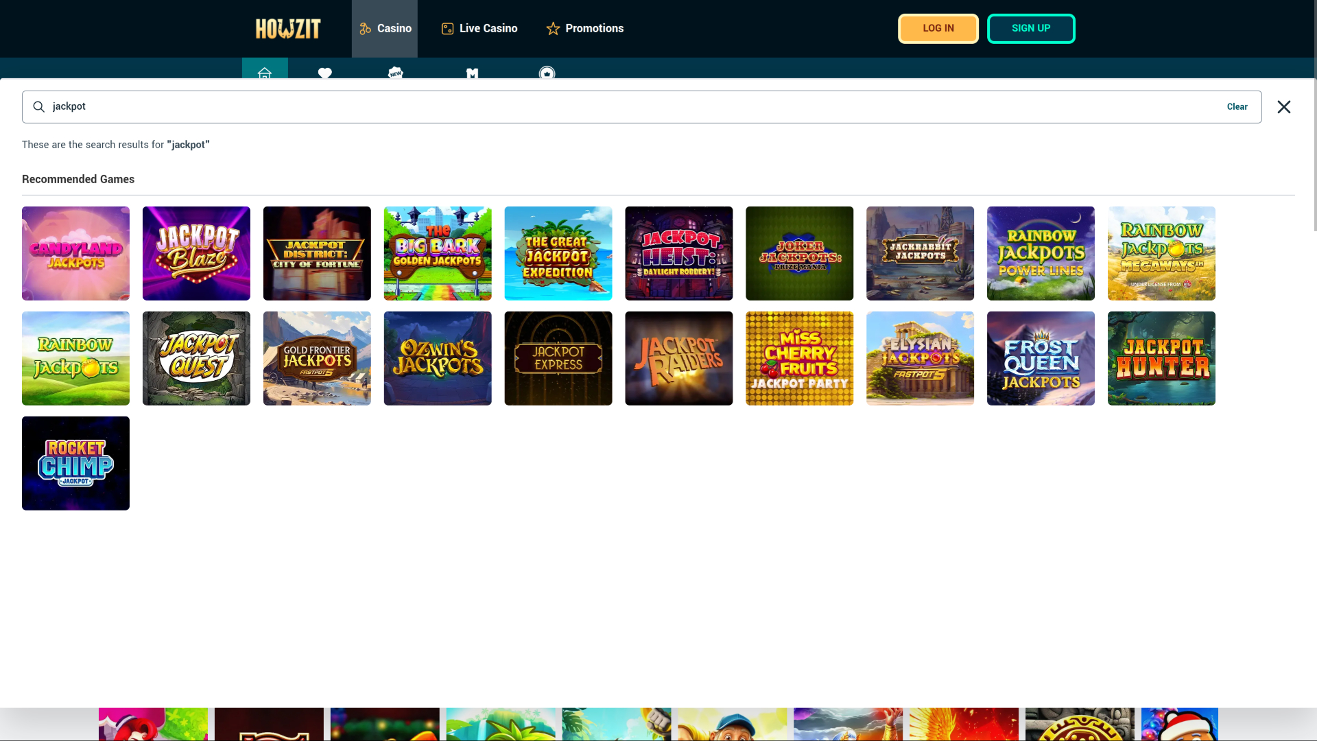 Howzit Casino Desktop Jackpot