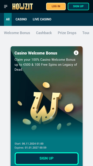 Howzit Casino Mobile Promotions