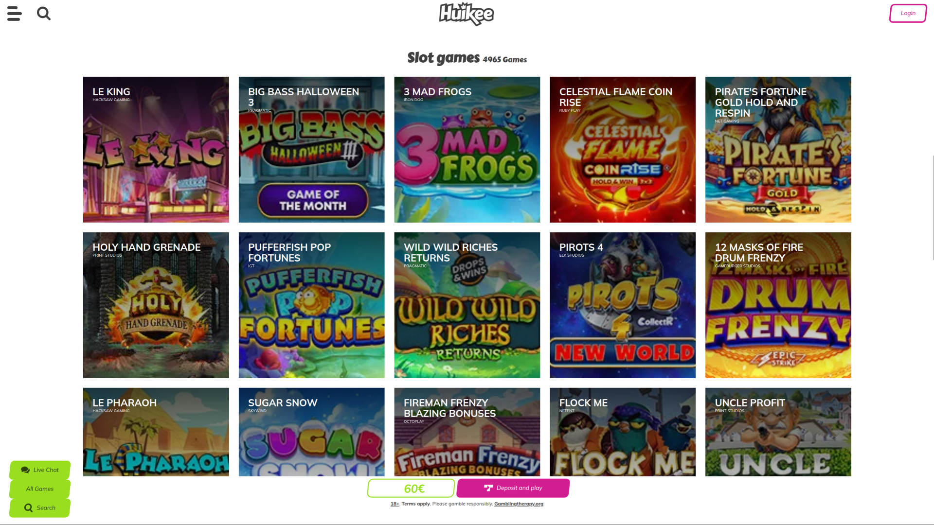 Huikee Casino Desktop Games