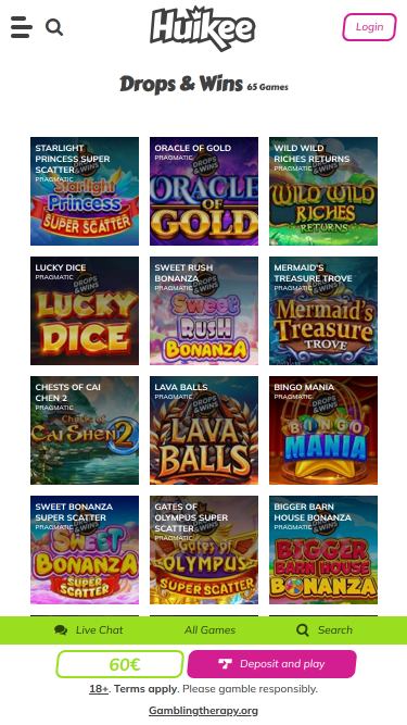 Huikee Casino Mobile Drops and Wins