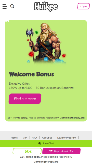 Huikee Casino Mobile Promotions