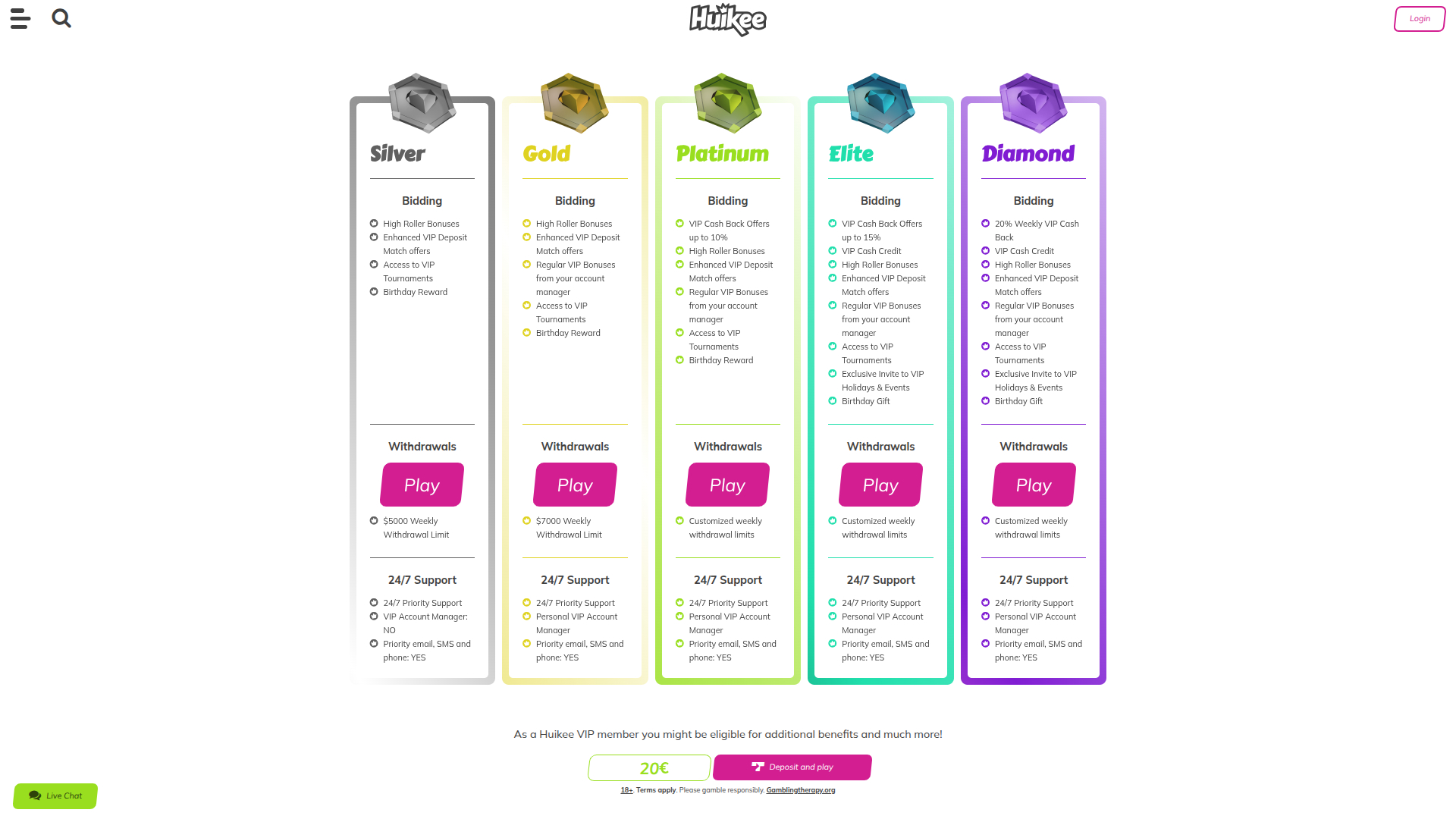 Huikee Casino Desktop VIP Program