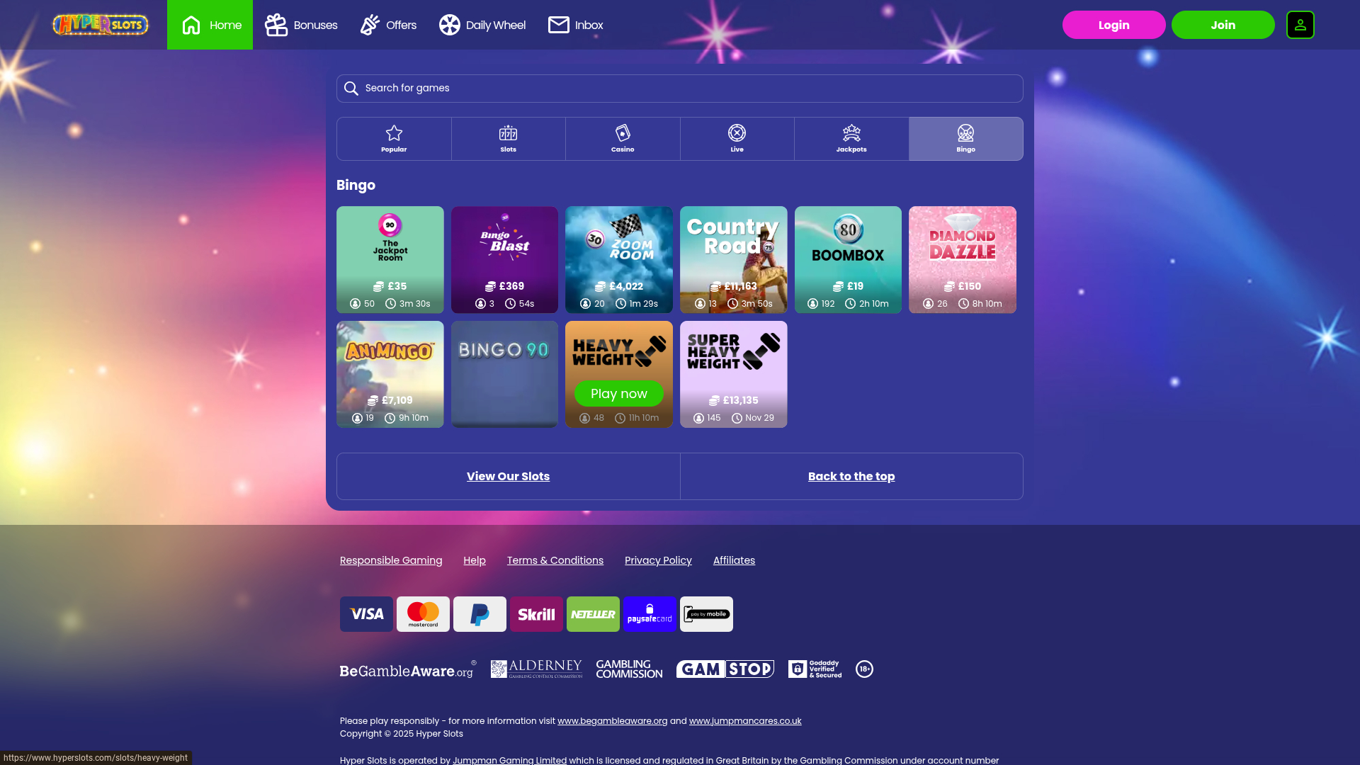 Hyper Slots Casino Desktop Bingo