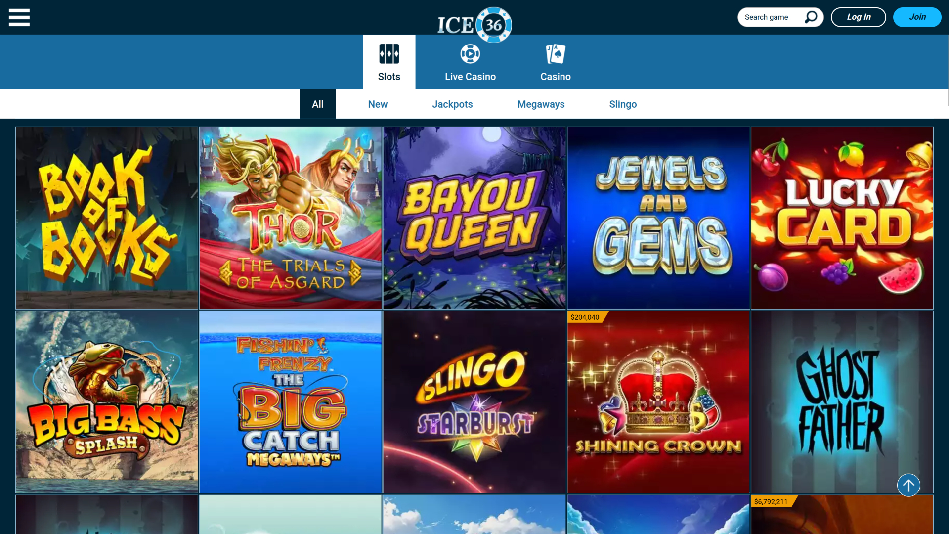Ice36 Casino Desktop-Spiele