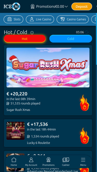 Ice36 Casino Mobile Heiß und Kalt