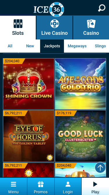 Ice36 Casino Mobile Jackpot