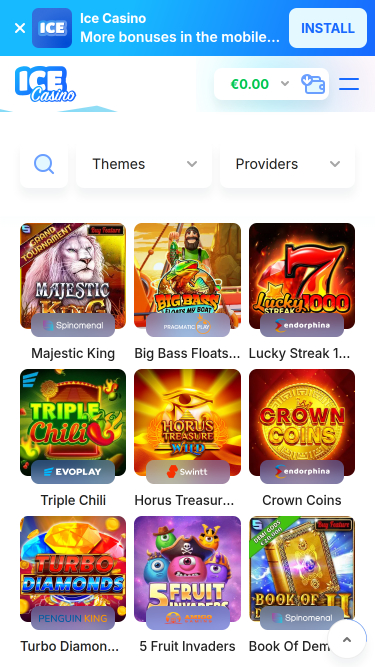Ice Casino Mobile Games