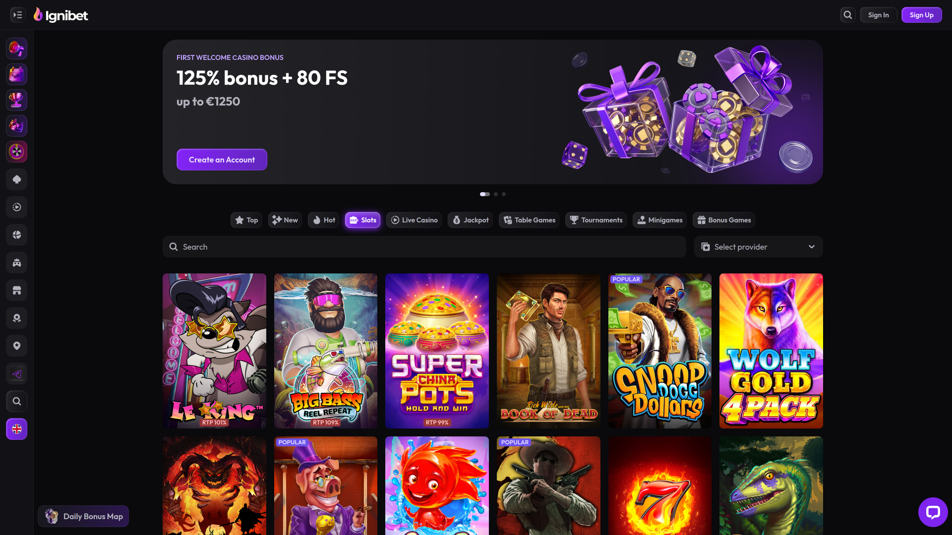 Ignibet Casino Games Desktop