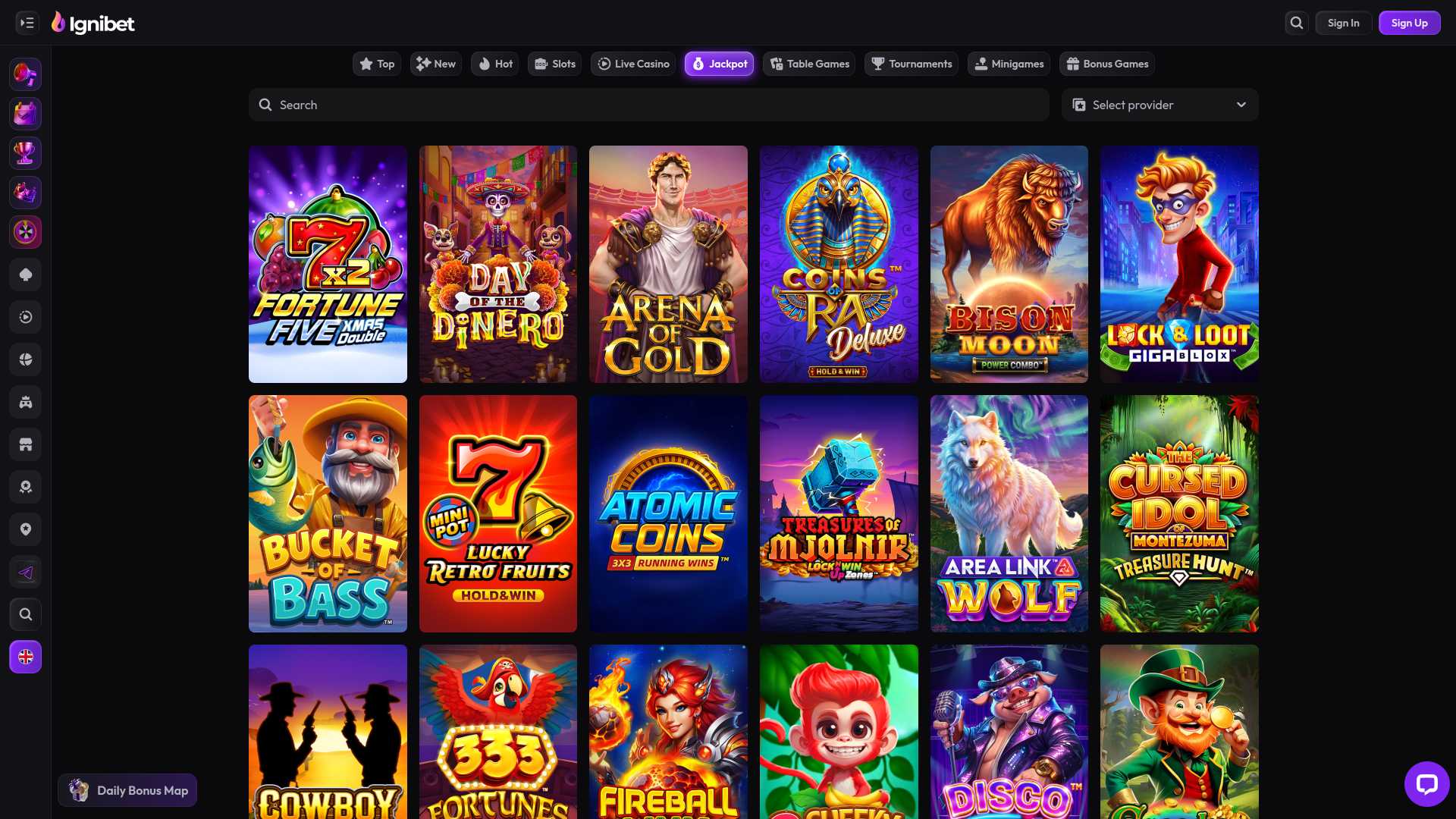 Ignibet Casino Jackpot Desktop