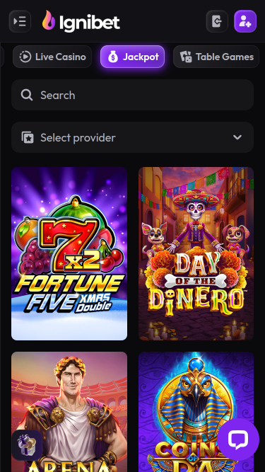 Ignibet Casino Jackpot Mobile