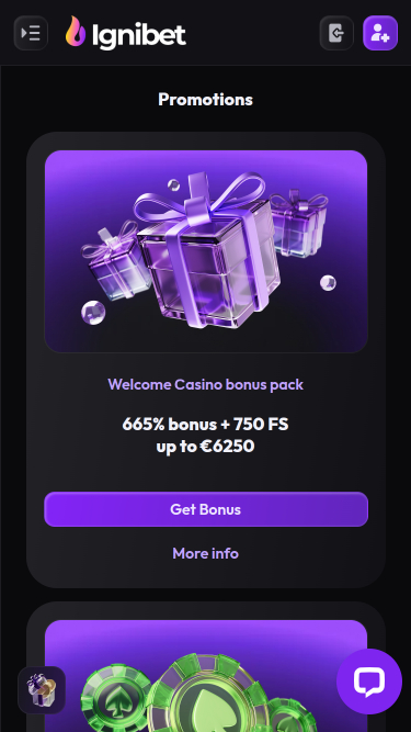 Ignibet Casino Promotions Mobile