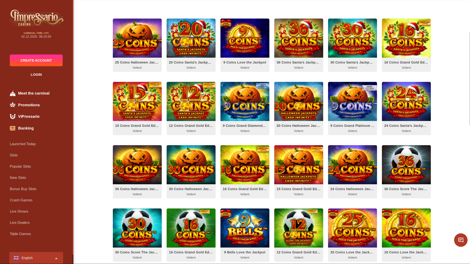 Impresario Casino Desktop Jackpot