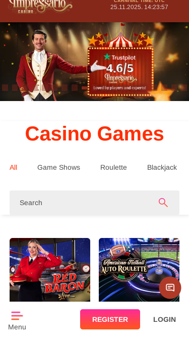 Impressario Casino Mobile Live Dealer