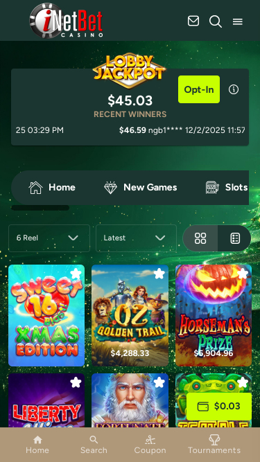 INetBet Casino Mobile Games