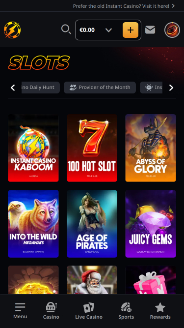 Instant Casino Mobile Games